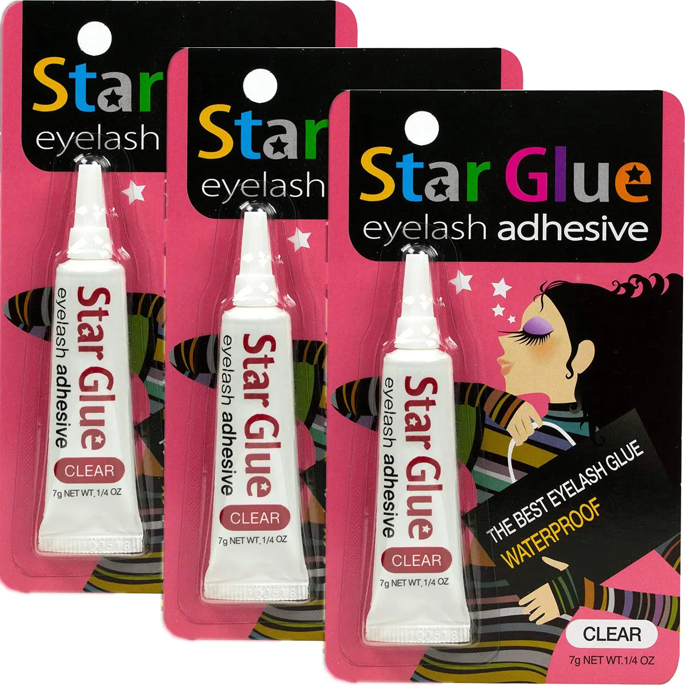 Waterproof Eyelash Adhesive White for Eye Shadow Mascara and Eyeliner 10 Pcs, 0.24 Ounce (Pack of 10)
