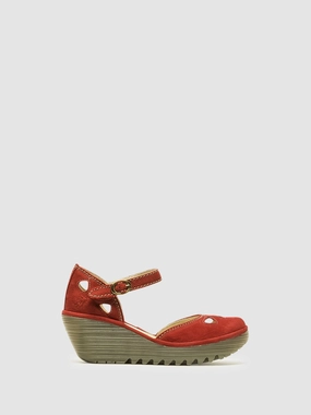 Wedge Sandals YUNA LIPSTICK RED