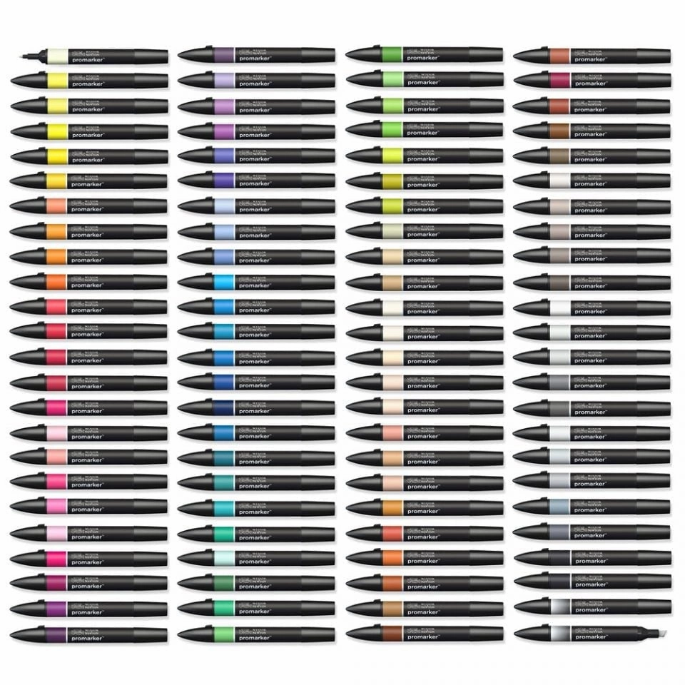 Winsor & Newton Promarker 96 Extended Collection, With Storage Box