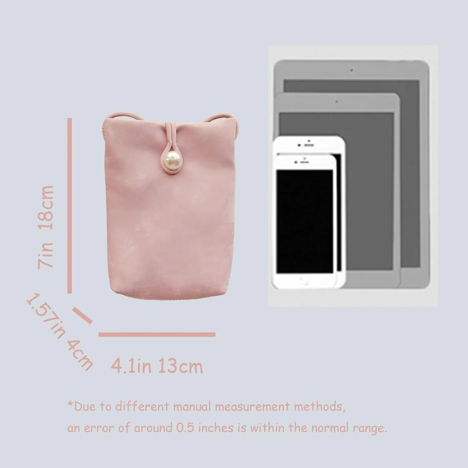 Women's Slim Crossbody Bag PU Leather Shoulder Bag with Pearl Closure - Lightweight Phone Purse for Essentials
