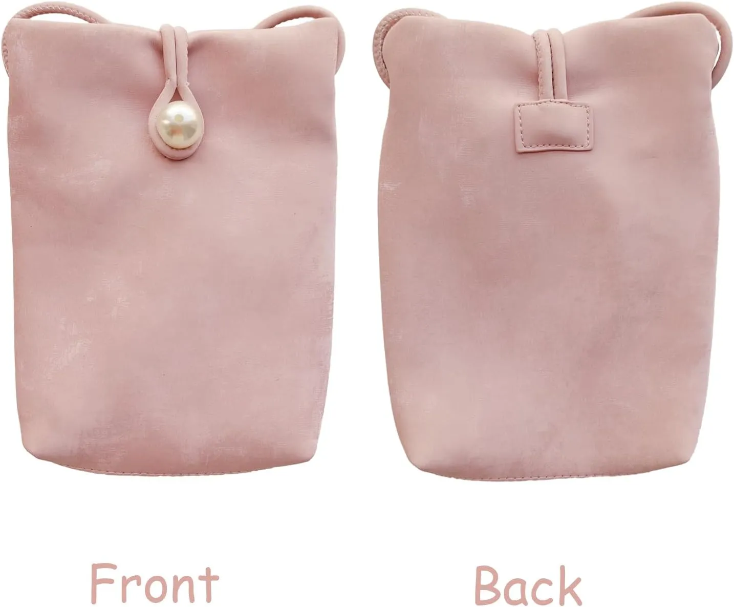 Women's Slim Crossbody Bag PU Leather Shoulder Bag with Pearl Closure - Lightweight Phone Purse for Essentials