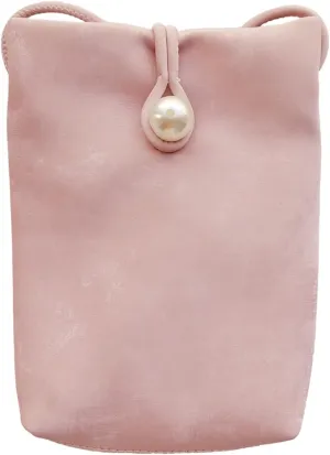 Women's Slim Crossbody Bag PU Leather Shoulder Bag with Pearl Closure - Lightweight Phone Purse for Essentials