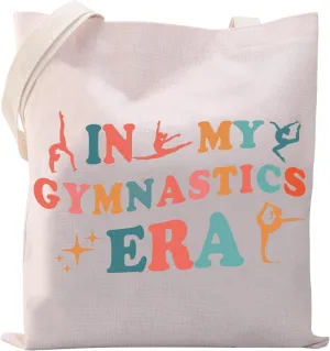 XYANFA In My Gymnastics Era Tote Bag Gymnastics Coach Mom Girl Tote Bag Gymnast Gifts Gymnast Stuff Handbag Shopping Bag